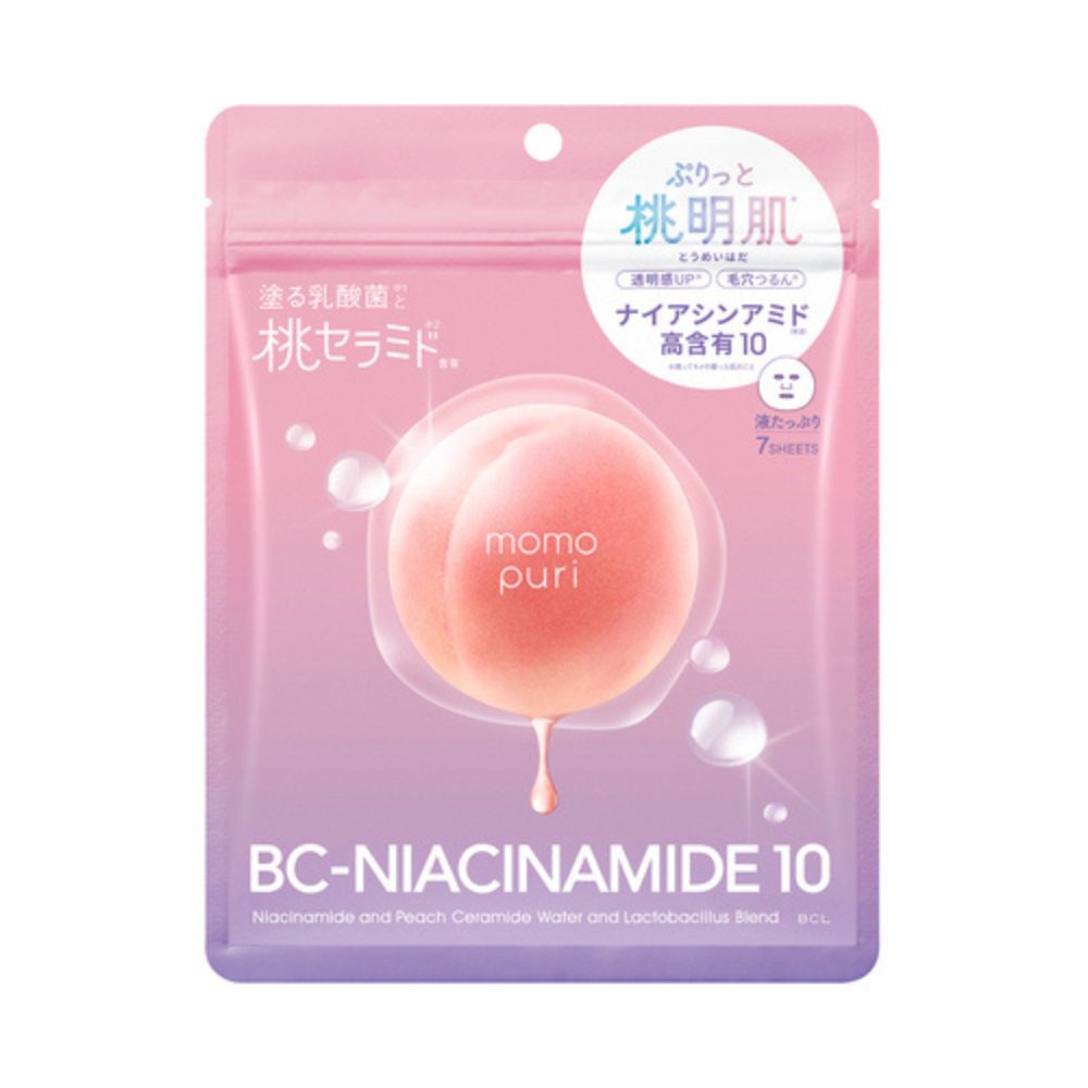 BCL Momo Puri Niacinamide & Peach Ceramide Water & Lactobacillus Blend Facial Mask