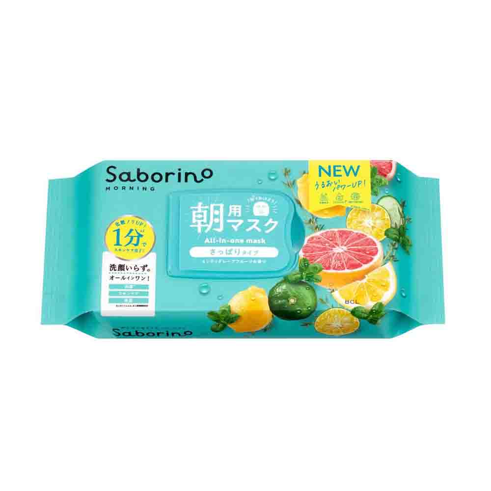 BCL Saborino Morning All-In-One 60s Tightens & Moisturises Grapefruit Mask 32 Sheets