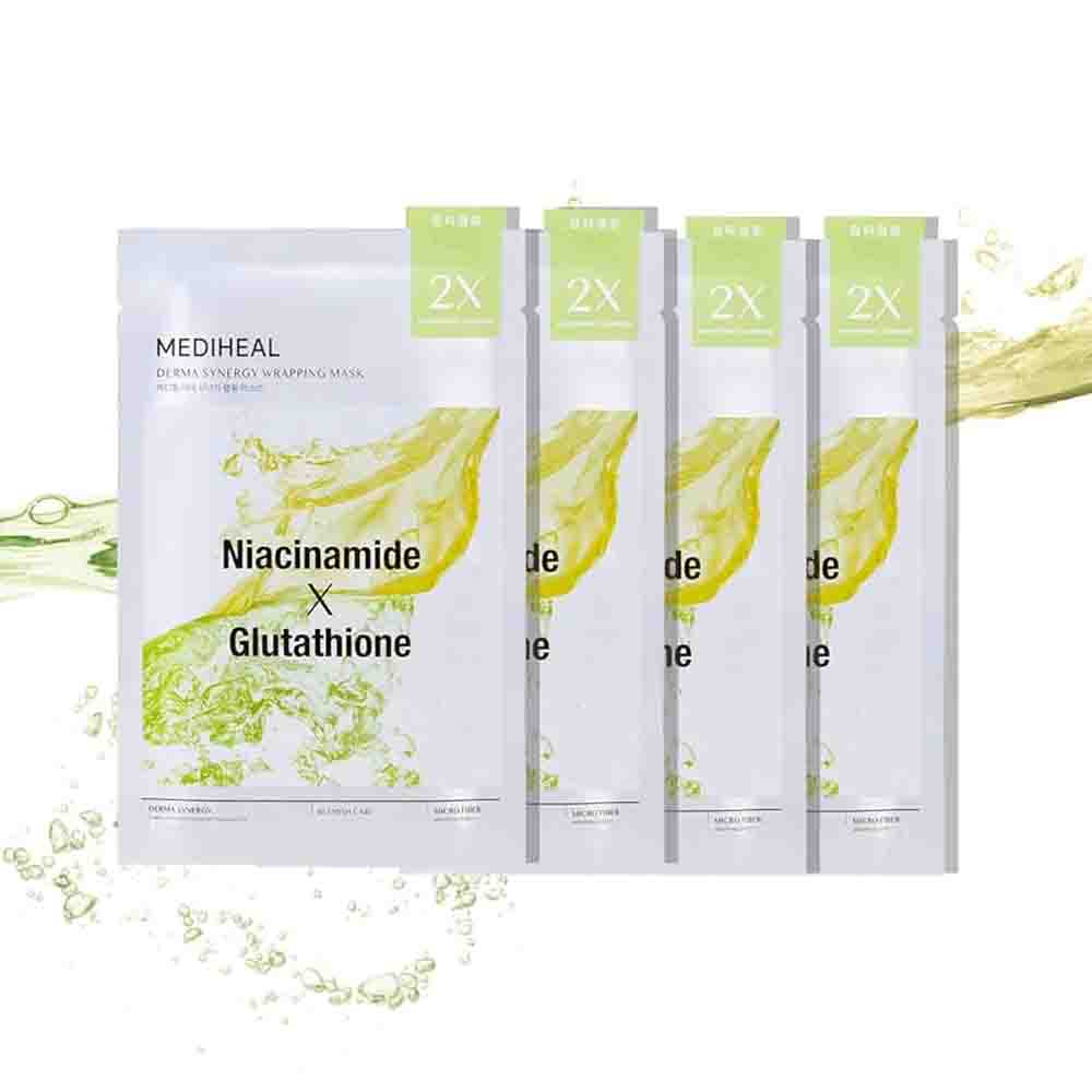 MEDIHEAL Dermashinasy Wrapping Mask Blemish (Niacinamide x Glutathione) 4Pcs