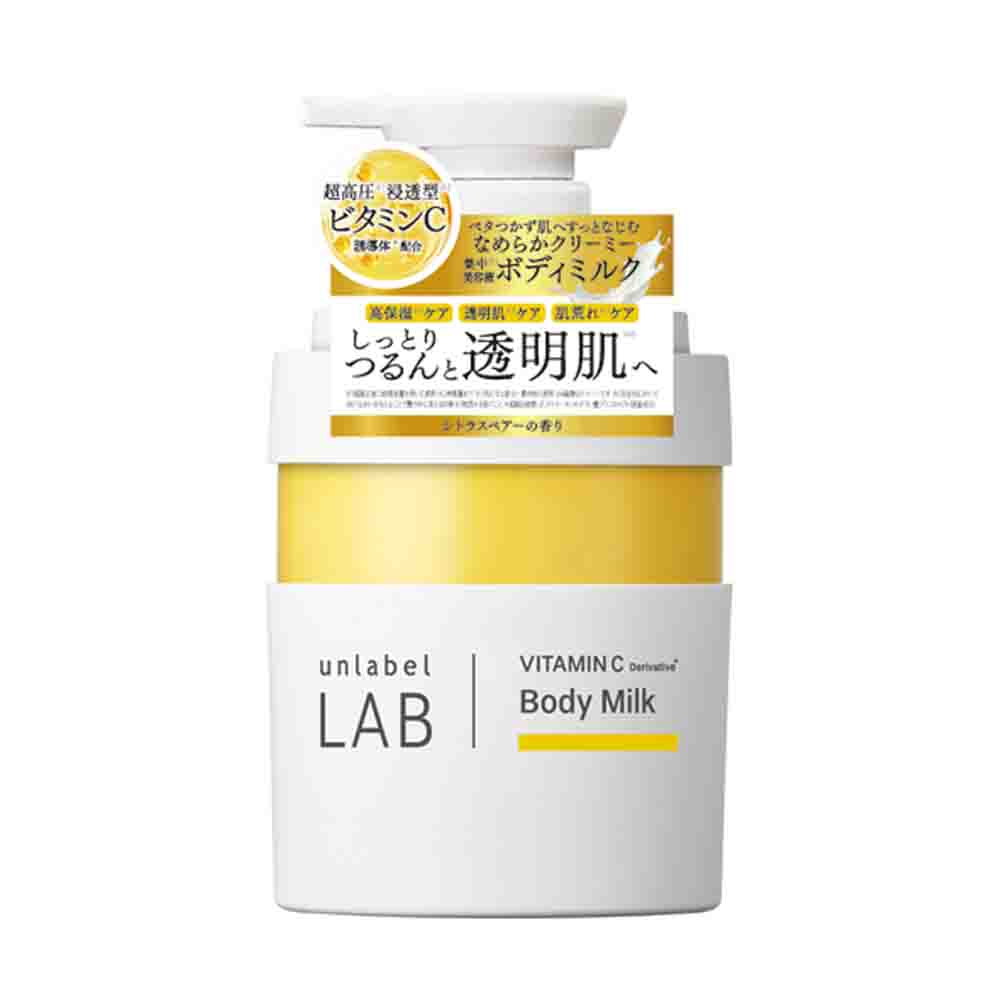 Unlabel Lab High-Concentration Vitamin C Derivative Whitening & Moisturizing Creamy Moist Body Milk 300ml
