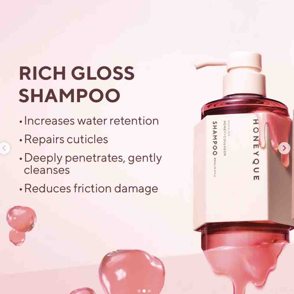 HONEYQUE Rich Gloss Honey+Collagen Shampoo 450ml