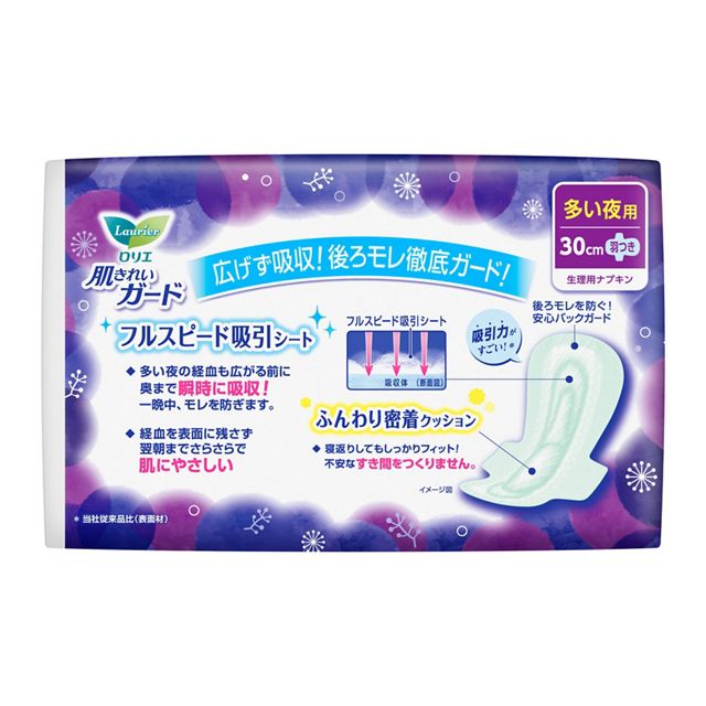 KAO Laurier Skin Care Guard for Heavy Nights with Wings 9 Pieces