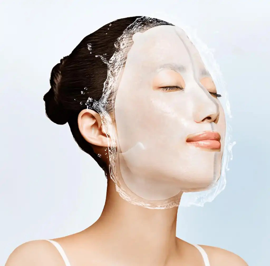 KRACIE Hadabisei Penetrating 3D Shape Mask Aging Care - Intensive Moisture Boost with 30ml Jelly Serum 4 Sheets