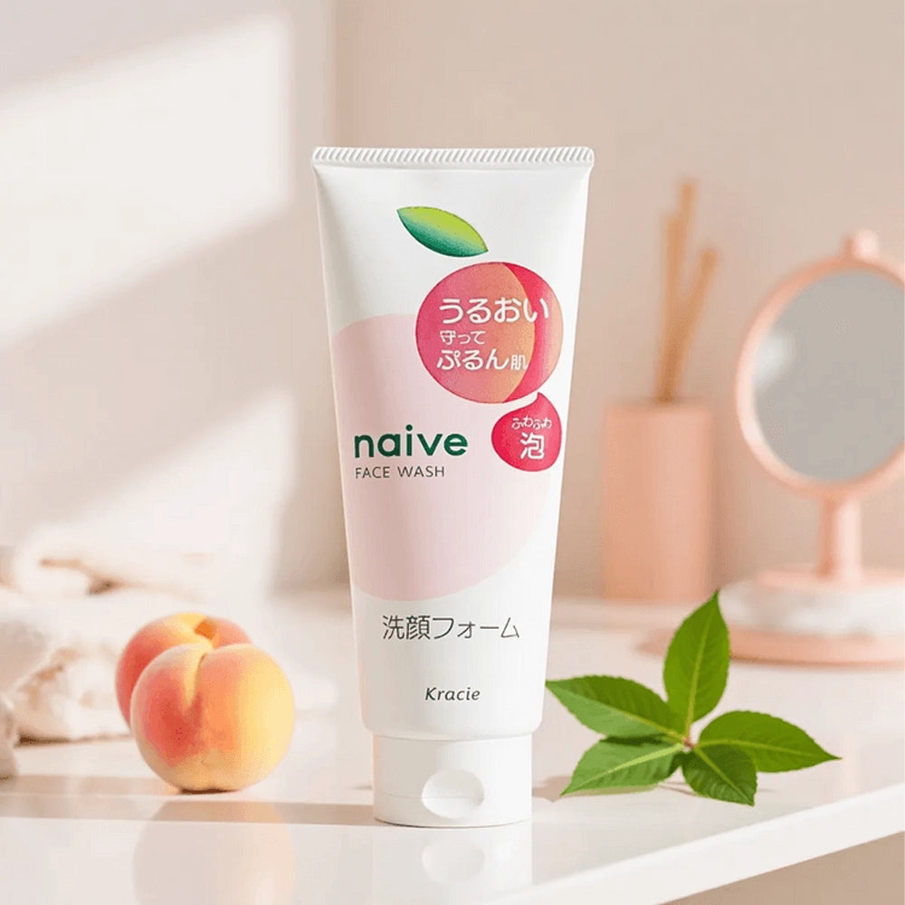 Kracie Naive Moisturizing Face Wash with Peach Extract 120g