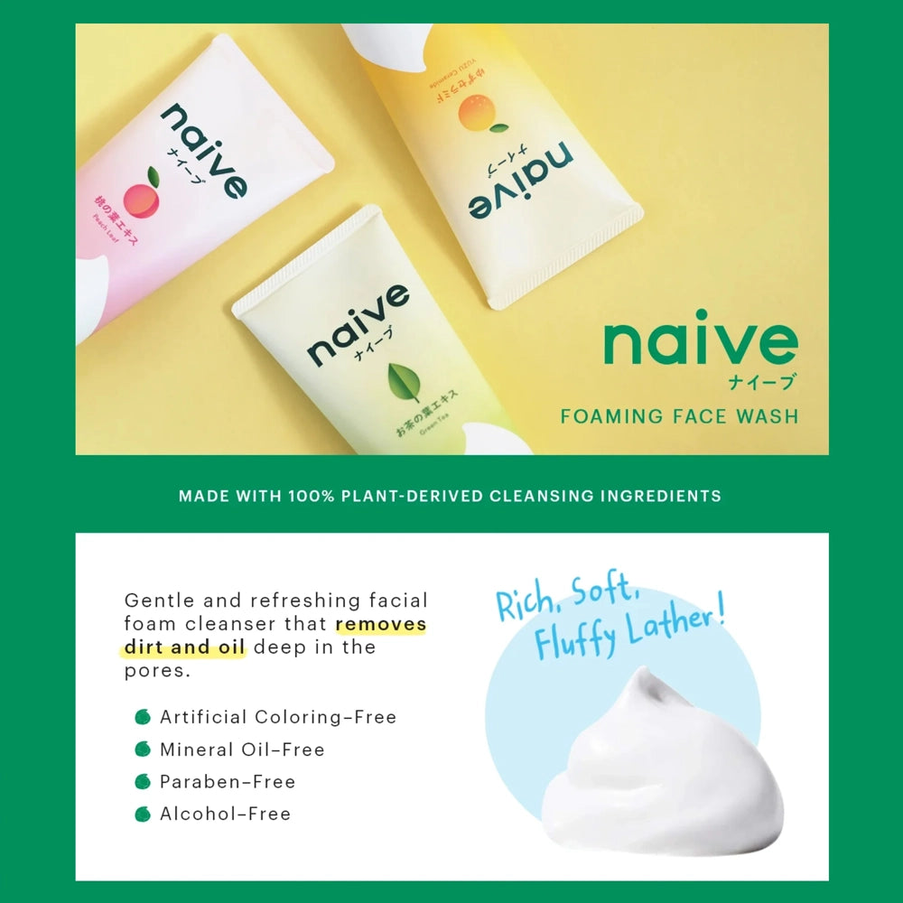 Kracie Naive Pore-Cleansing Face Wash with Green Tea Extract 120g
