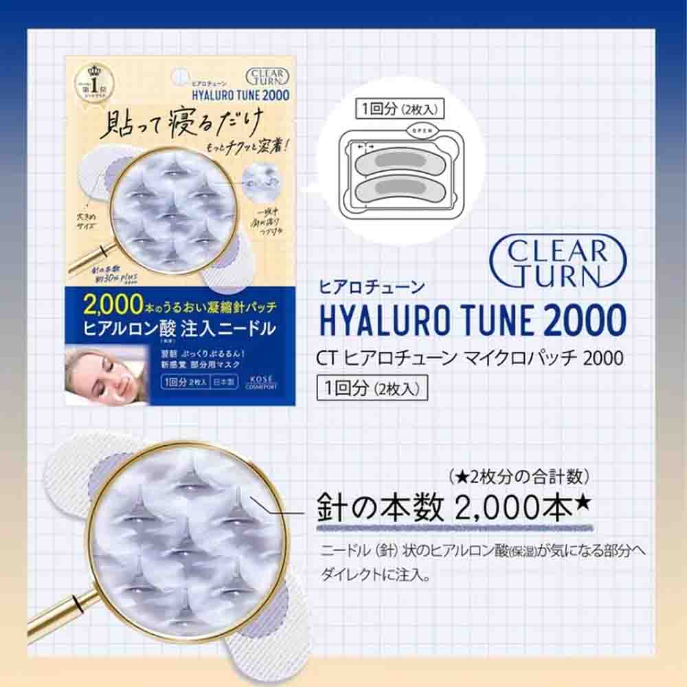 KOSE Clear Turn Hyaluro Tune Micro Patch 2000 Needle Patch 6pcs