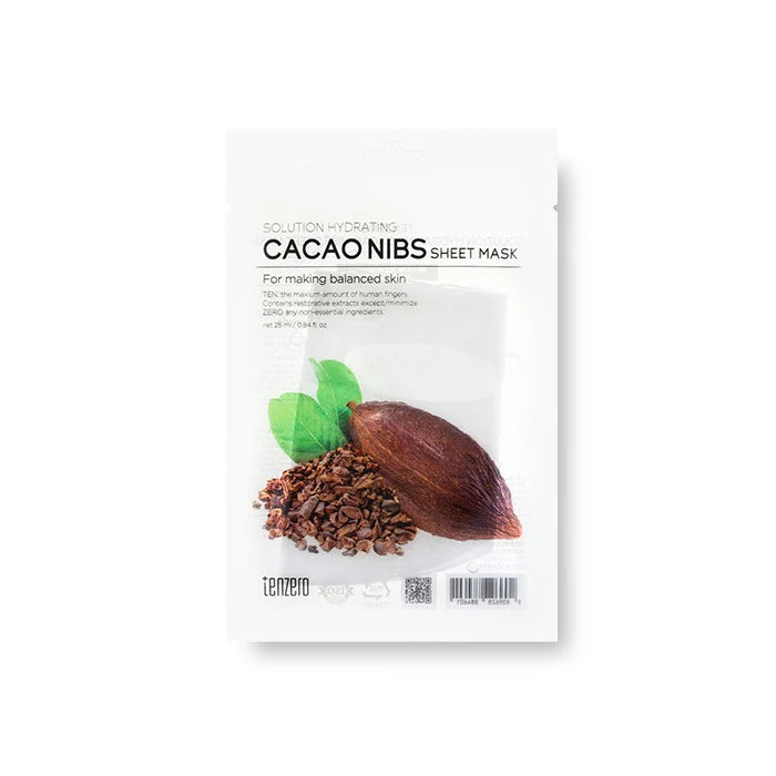 TENZERO SOLUTION Hydrating Cacao Nibs Sheet Mask 25ml