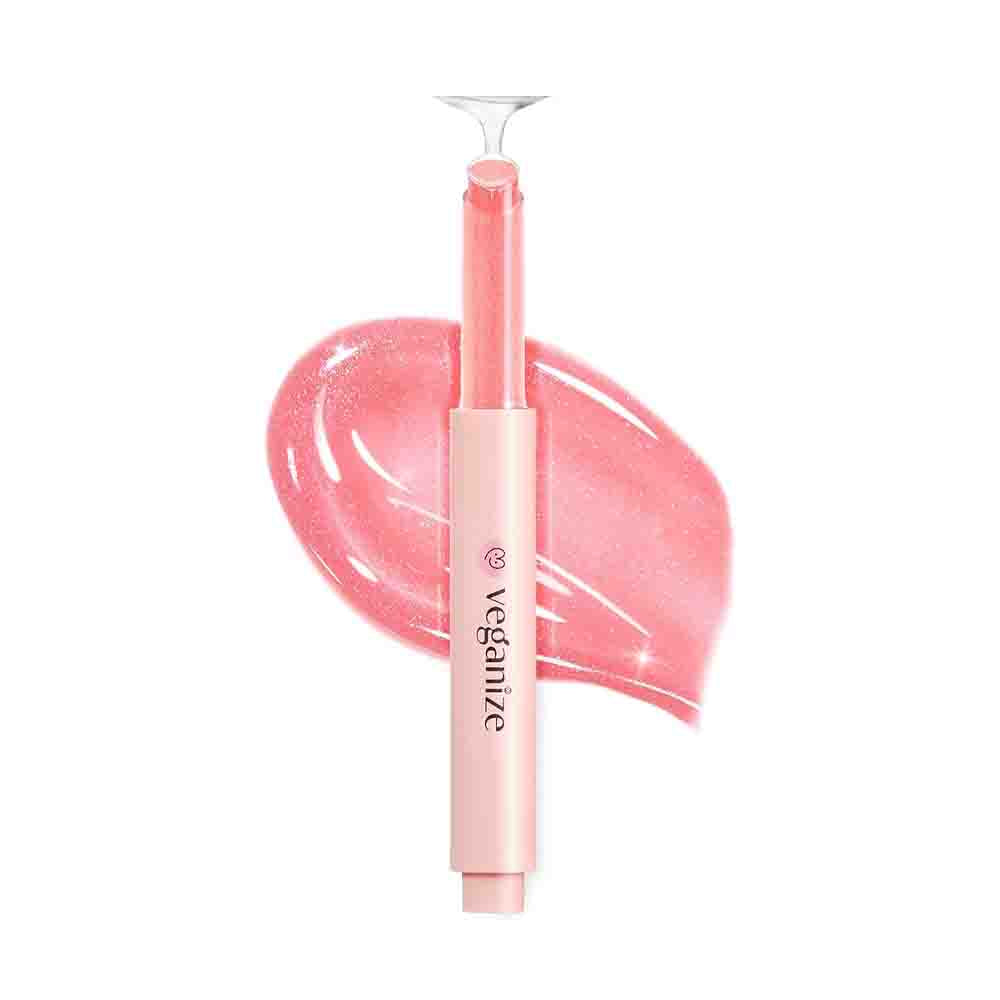 SELF BEAUTY Veganize Collagen Lip Glass Balm #12 PINK MELON GLOW