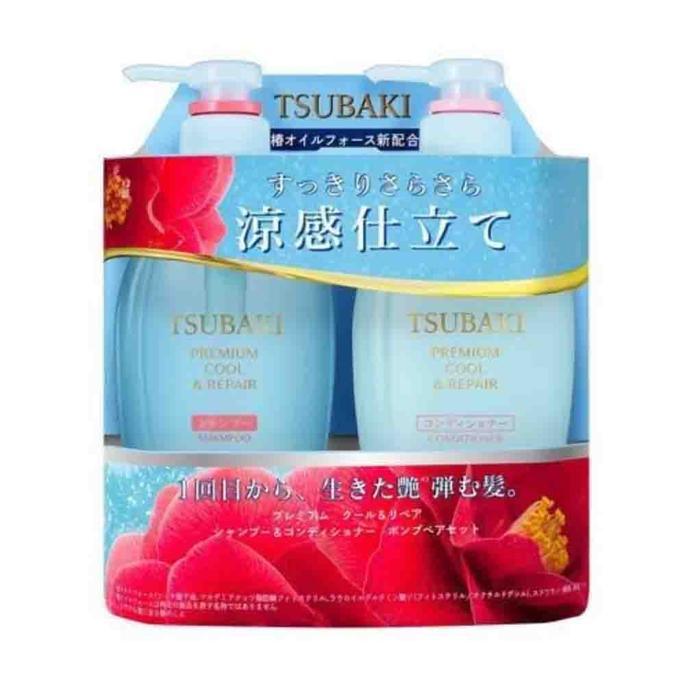 [LIMITED SET]Shiseido TSUBAKI Camellia Premium Cool & Repair Shampoo & Conditioner 450ml+450ml