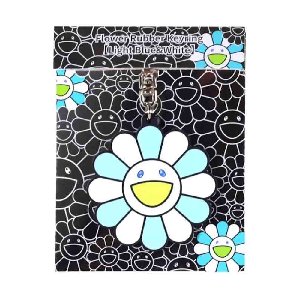 TAKASHI MURAKAMI Flower Rubber Keyring Light Blue/ White