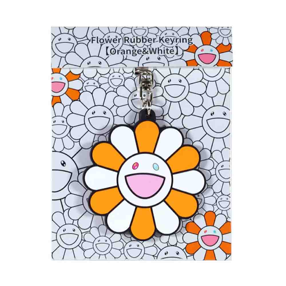 TAKASHI MURAKAMI Flower Rubber Keyring Orange/ White