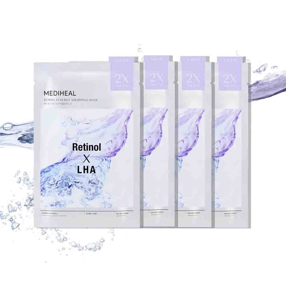 MEDIHEAL Dermashinasy Wrapping Mask Pore (Retinol x LHA) 4Pcs