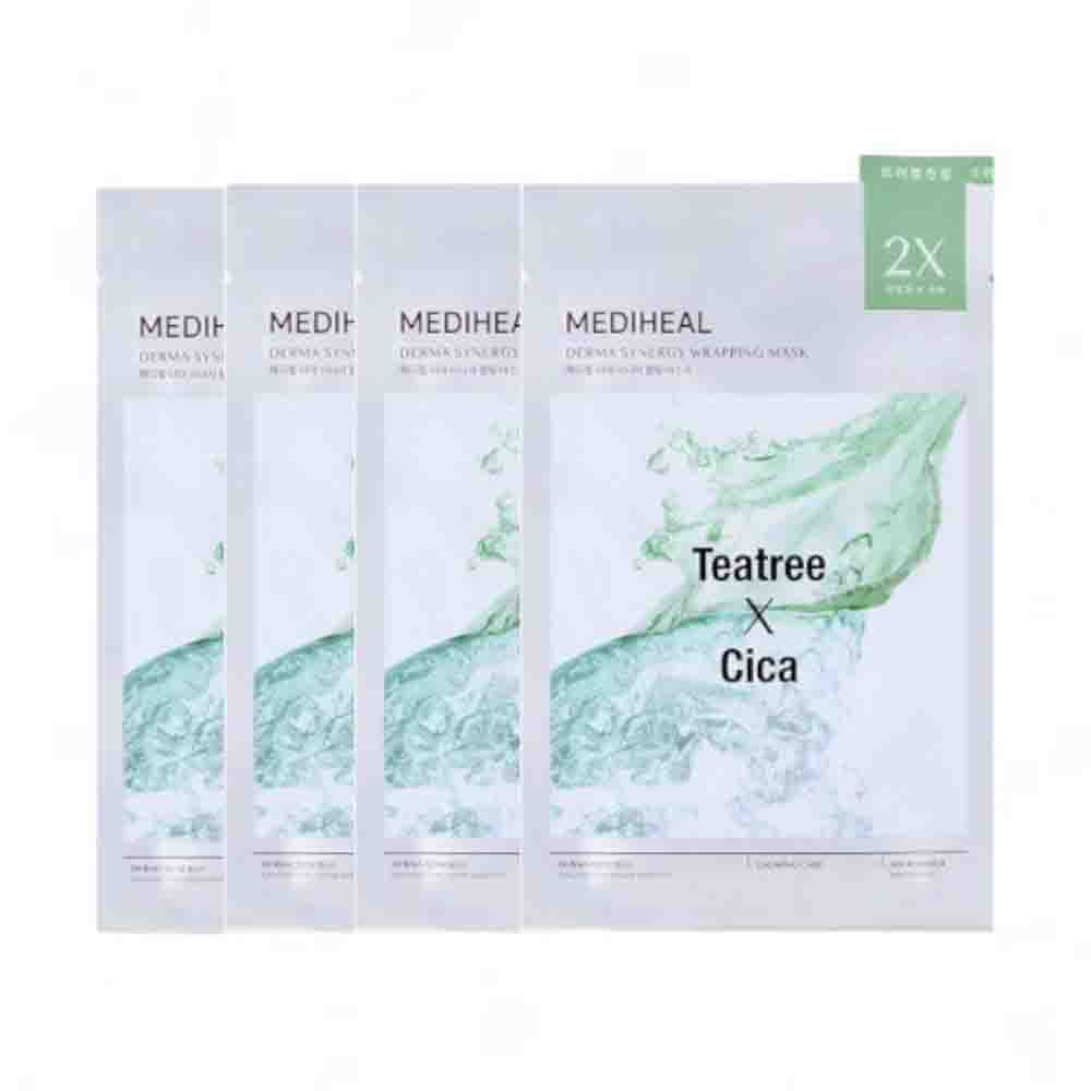 MEDIHEAL Dermashinasy Wrapping Mask Calming (Teatree x Cica) 4Pcs