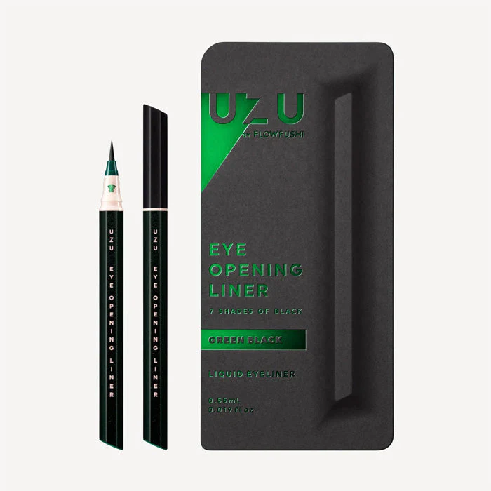 UZU By FLOWFUSHI Eye Opening Liner Liquid Eyeliner 7 Shades of Black (Green Black)