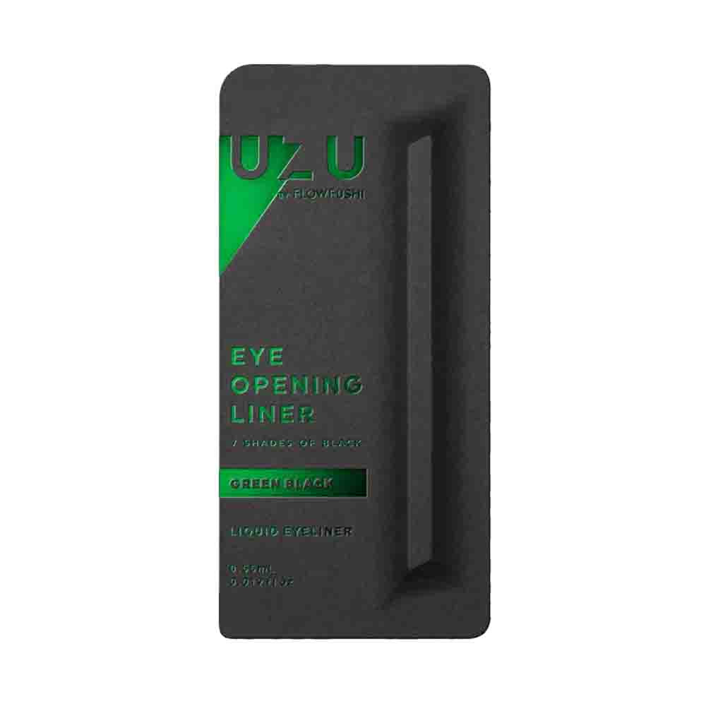 UZU By FLOWFUSHI Eye Opening Liner Liquid Eyeliner 7 Shades of Black (Green Black)