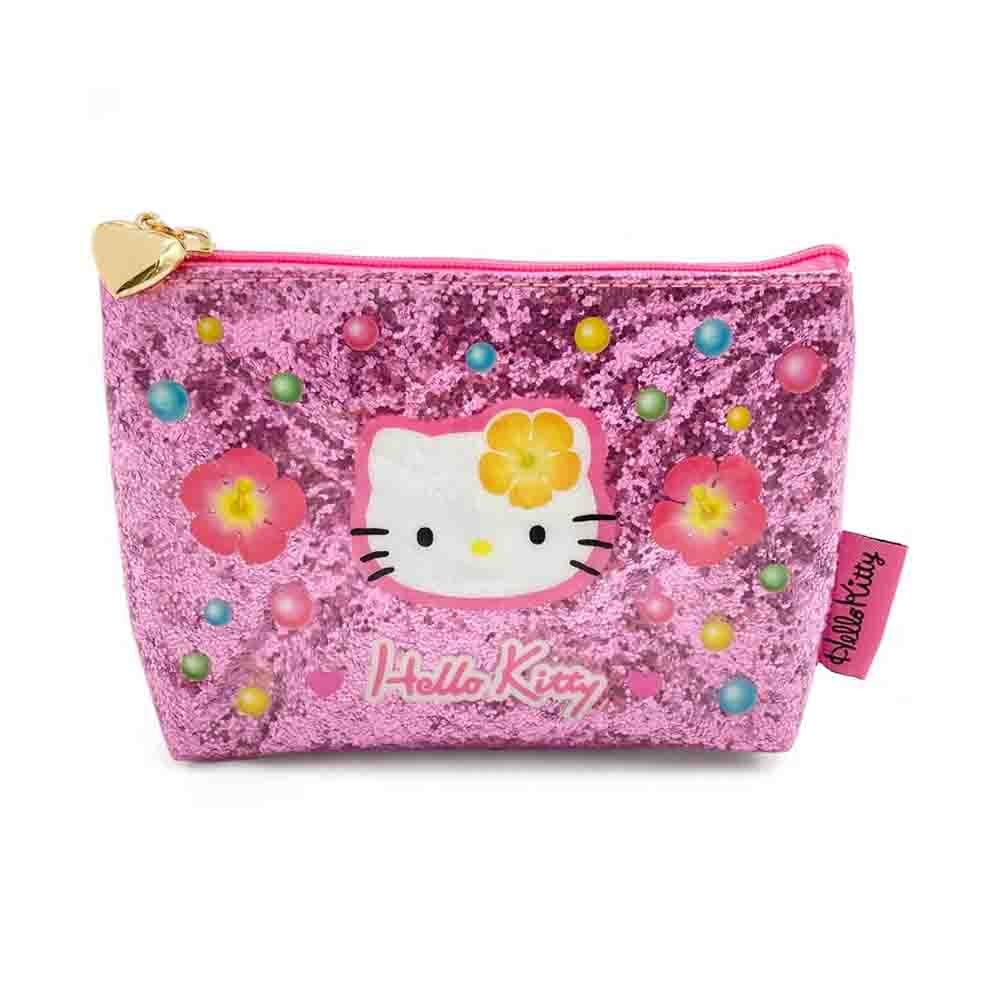 SANRIO Hello Kitty Glitter Pouch Hibiscus