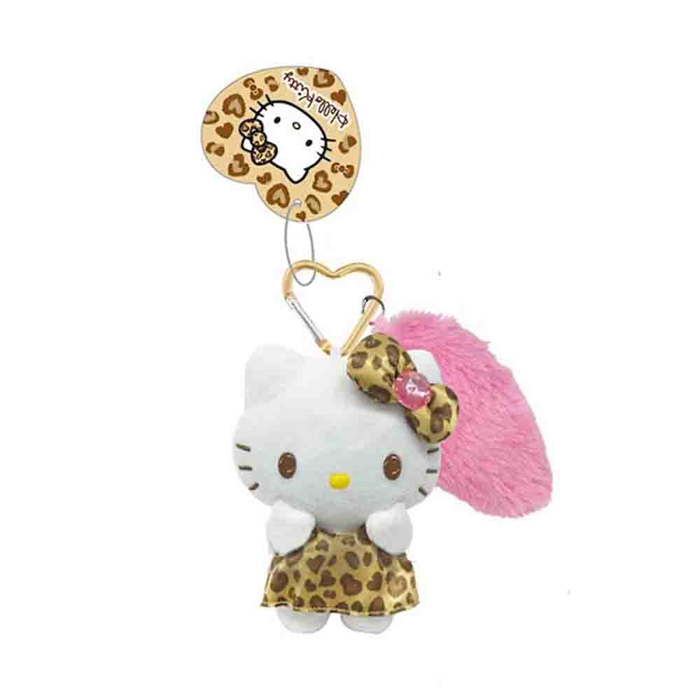 SANRIO Mascot Keychain with Tail - Hello Kitty / Gogo Gal Collection Leopard