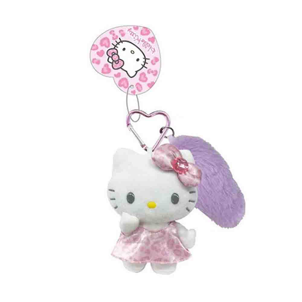 SANRIO Mascot Keychain with Tail - Hello Kitty / Gogo Gal Collection Leopard Pink