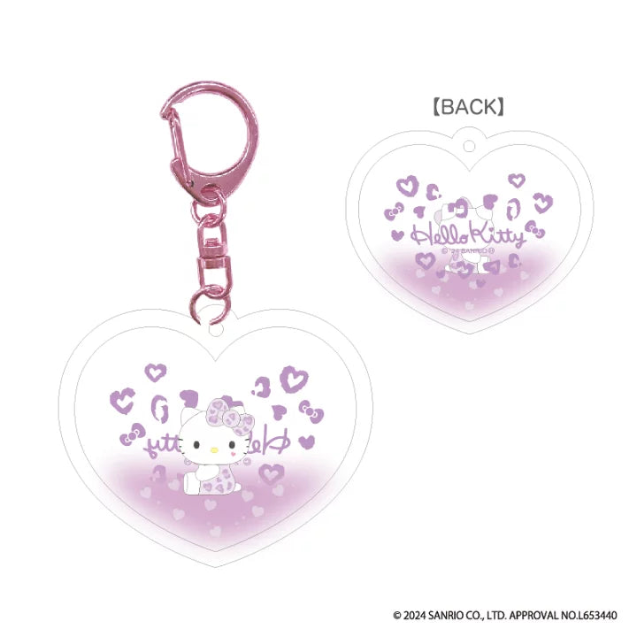 SANRIO Gal Dome Keychain - Hello Kitty / Gogo Gal Collection Leopard Purple