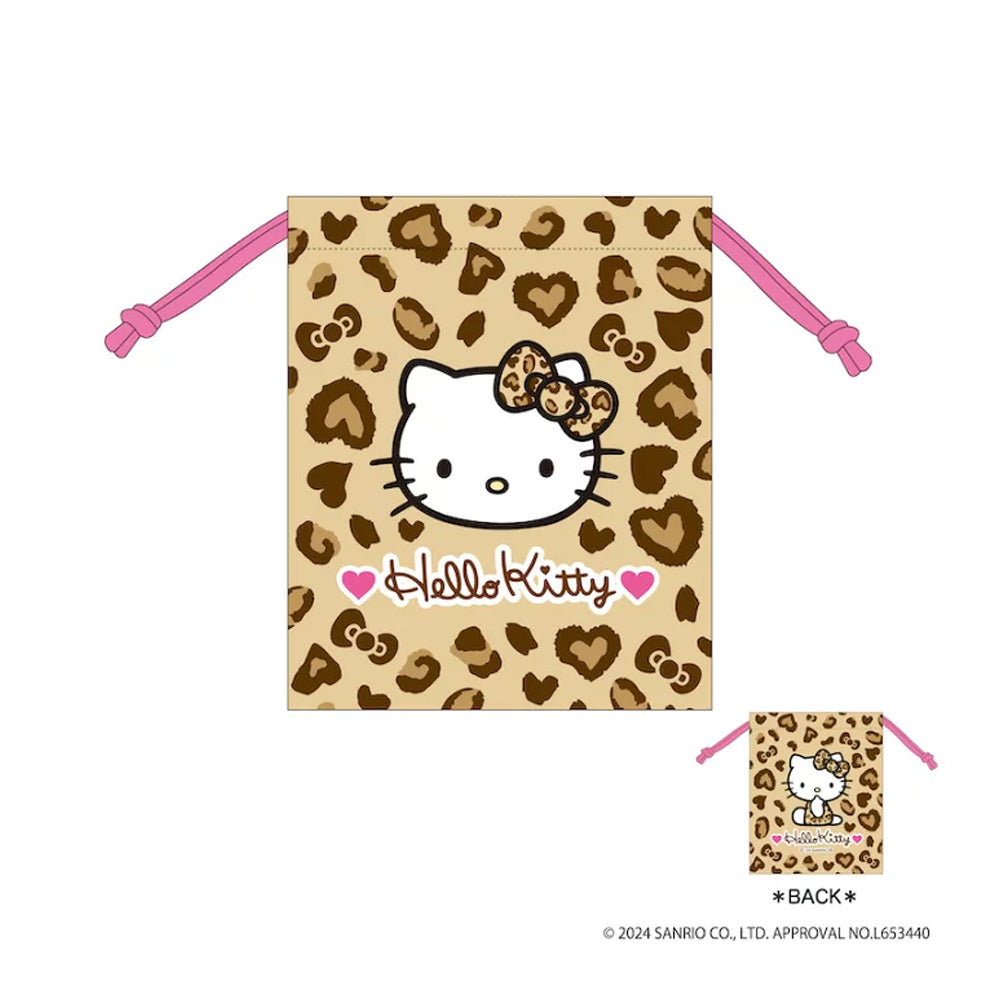 SANRIO Hello Kitty 90s Drawstring Bag Leopard