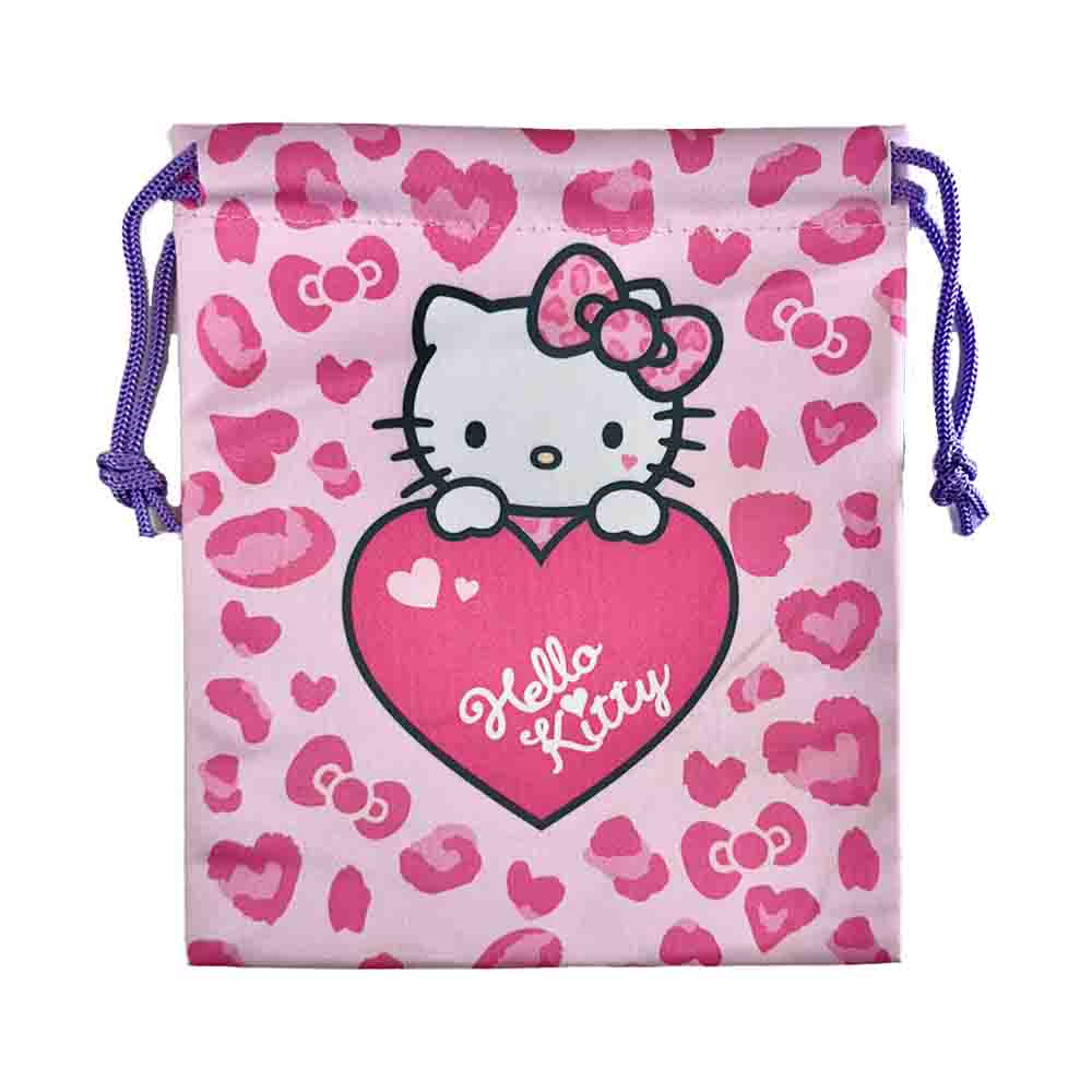 SANRIO Hello Kitty 90s Drawstring Bag Leopard (Pink)