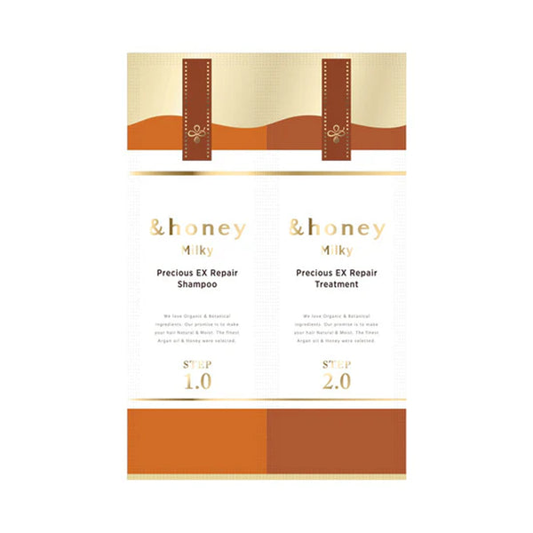 &HONEY Milky Precious EX Repair 1 Day Travel Kit (Shampoo 10ml + Conditioner 10g)
