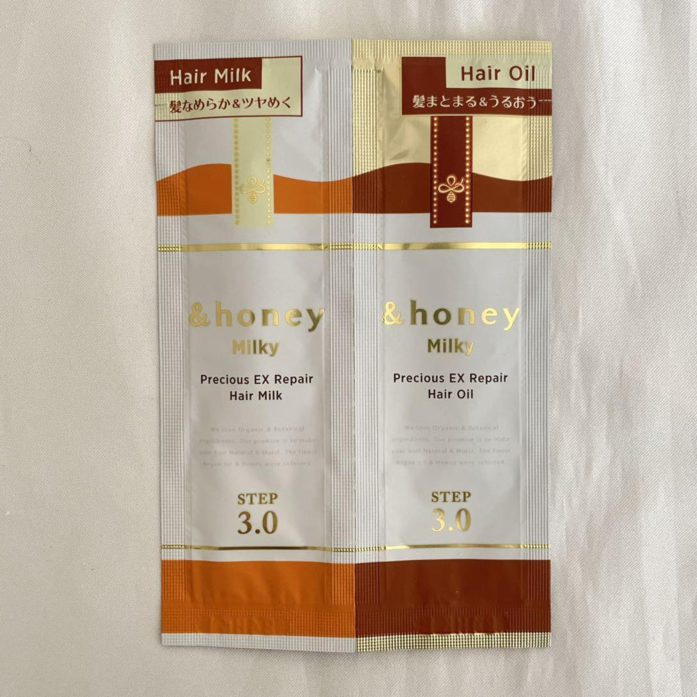 &HONEY Milky Precious EX Repair 1 Day Travel Kit (Hair Milk 3g + Hair Oil 3ml)