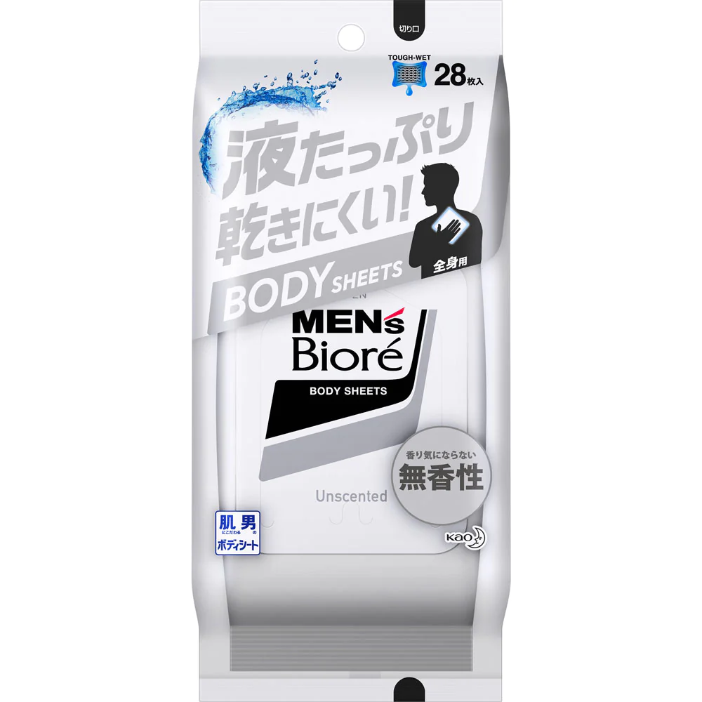 KAO Men'S BIORE Body Sheet (Fragrance-Free) 28 Pieces