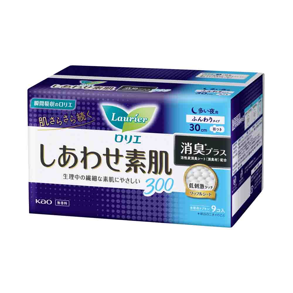 KAO Laurier Shiawase Sodama Deodorant Plus Nighttime 30cm With Wings 9pcs