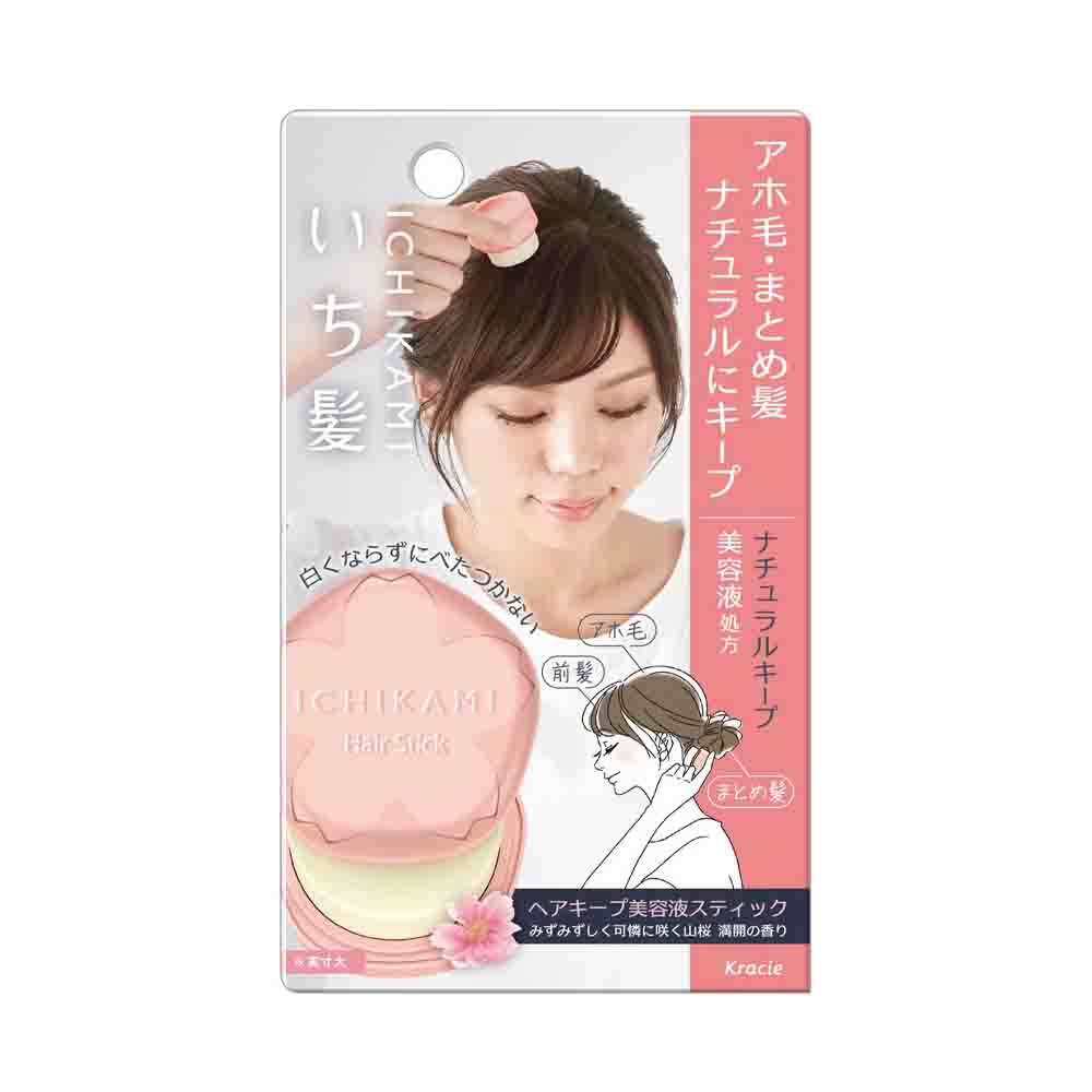 Kracie ICHIKAMI Anti-Frizz Hair Fix Stick with Sakura Essence 13g