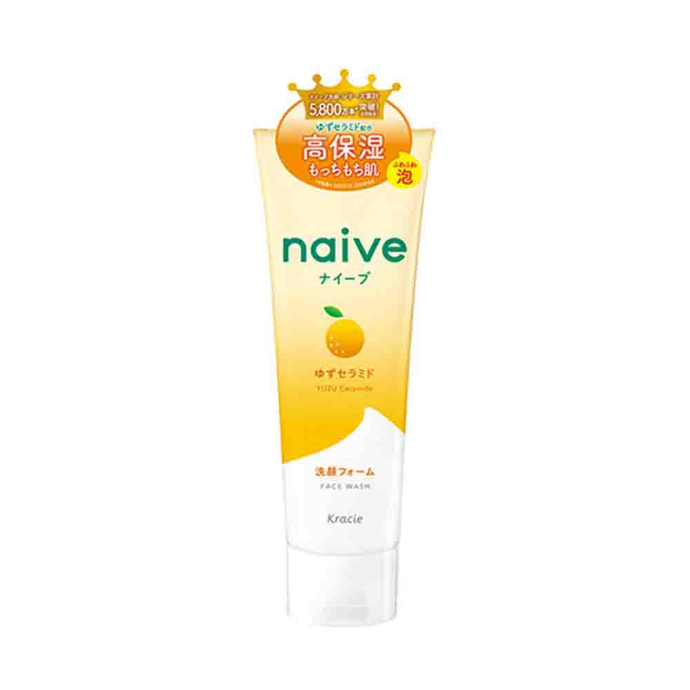 Kracie Naive Moisturizing Facial Cleansing Foam with Yuzu Seed Oil 120g