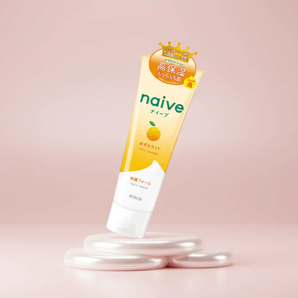 Kracie Naive Moisturizing Facial Cleansing Foam with Yuzu Seed Oil 120g