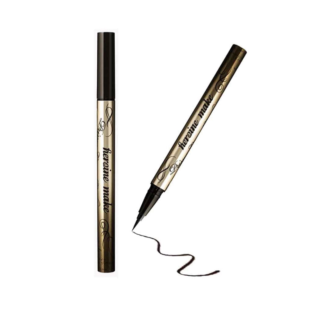 KISS ME Heroine Make 0.1mm Waterproof Quick Dry Liquid Eyeliner -02 Brown Black