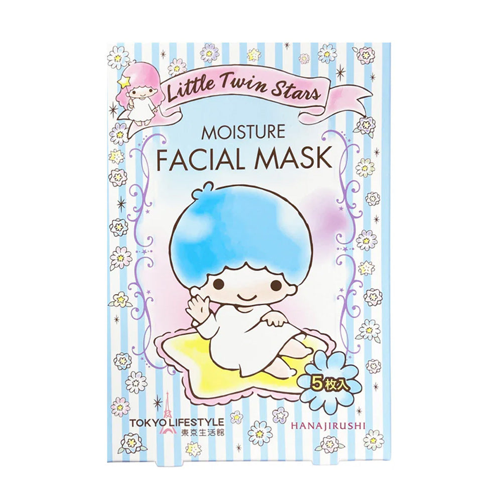 HANAJIRUSHI Moisture Facial Mask 5 Pcs (Little Twin Stars Kiki Lala Collaboration Limited Package)