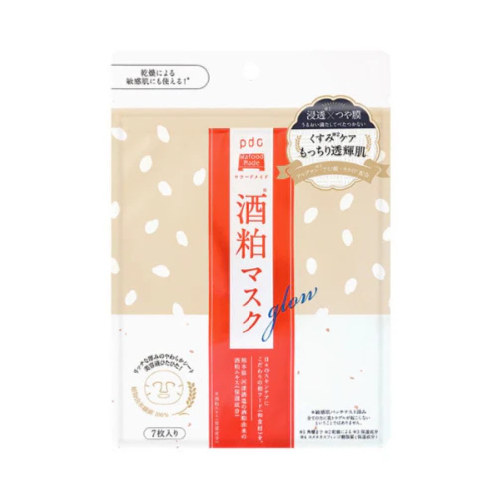 PDC Wafood Made Sake Lees Facial Mask Glow 7Sheets