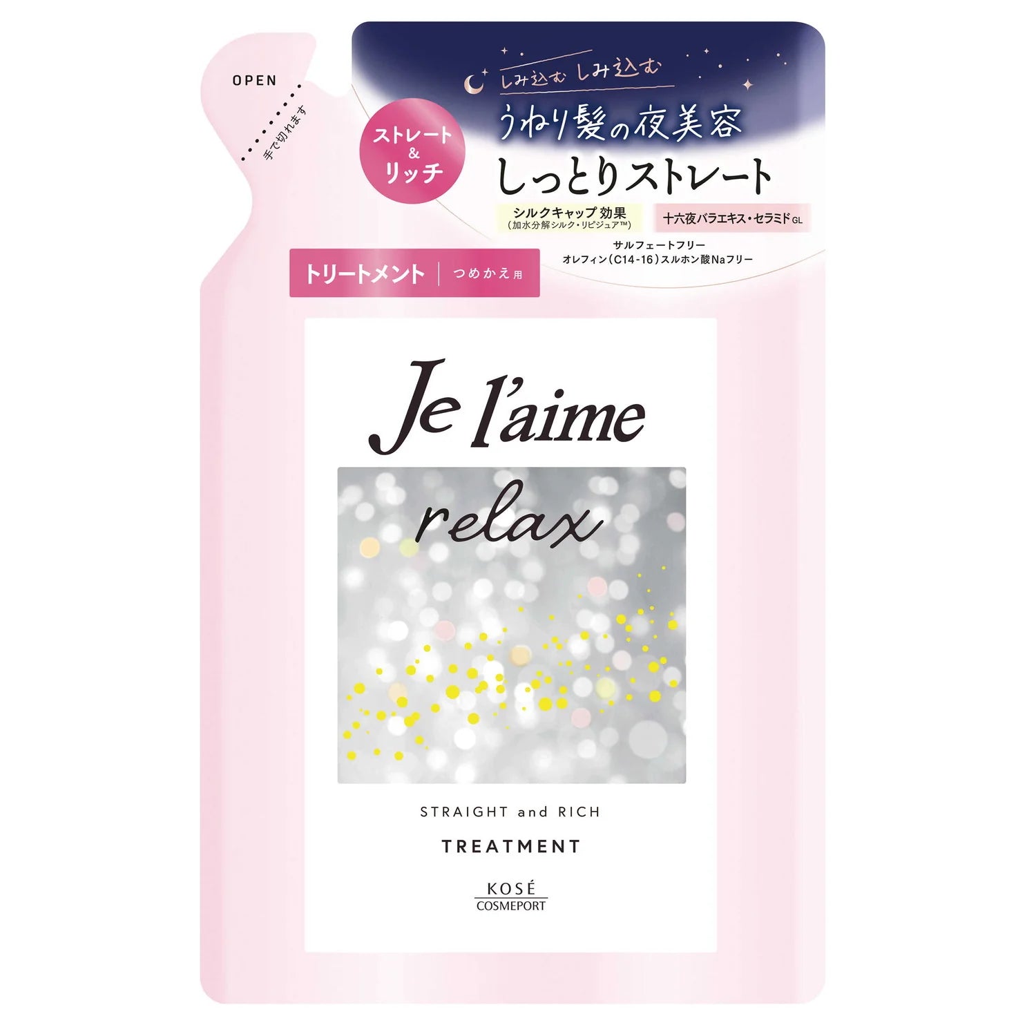 KOSE Je l'aime Relax Midnight Straight & Rich Repair Hair Treatment Refill 340ml