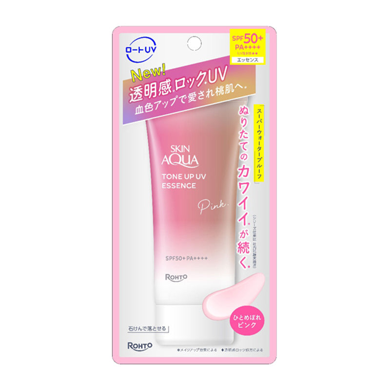 ROHTO SKIN AQUA Tone Up UV Essence Pink SPF50+ PA++++ 70g