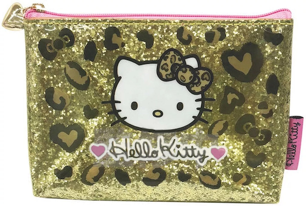 SANRIO Hello Kitty Glitter Pouch Leopard