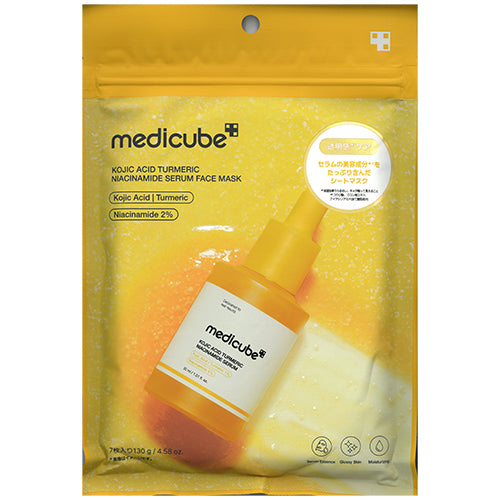 [JAPAN Version]MEDICUBE Kojic Acid Turmeric Niacinamide Serum Face Mask 7 Sheets