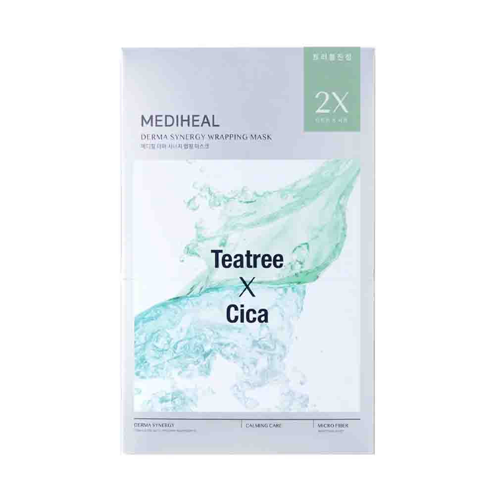 MEDIHEAL Derma Synergy Wrapping Mask for Intensive Soothing Care (Teatree x Cica) 4Pcs