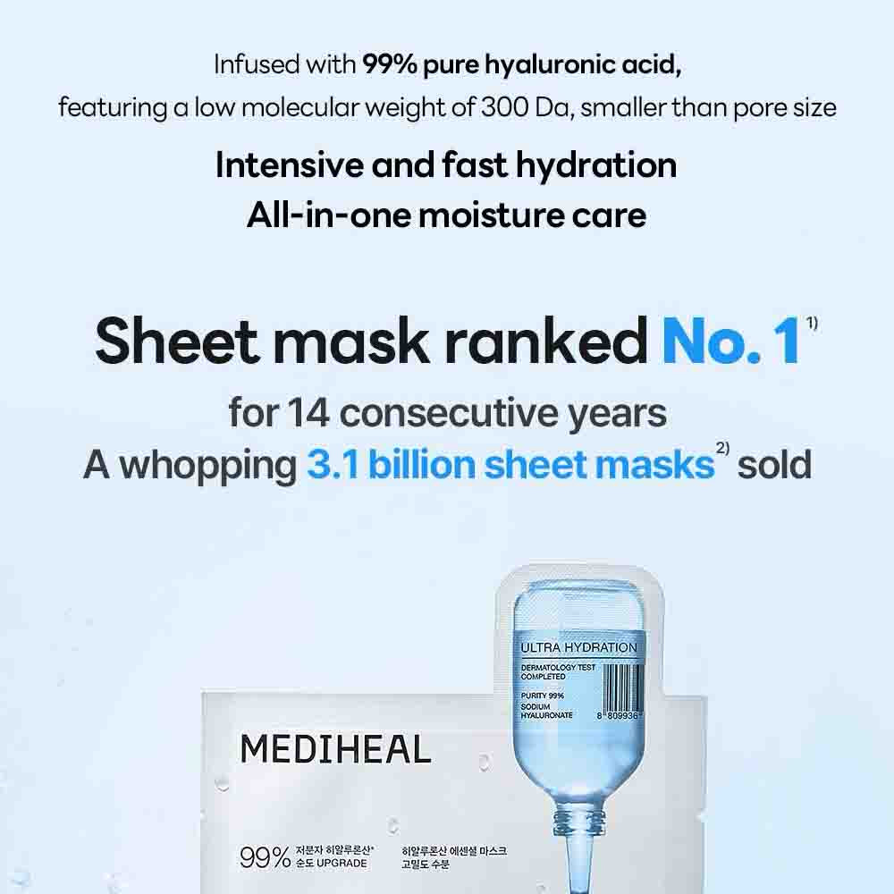 MEDIHEAL Hyaluronate Essential Mask Sheet Ultra Hydration 10Pcs