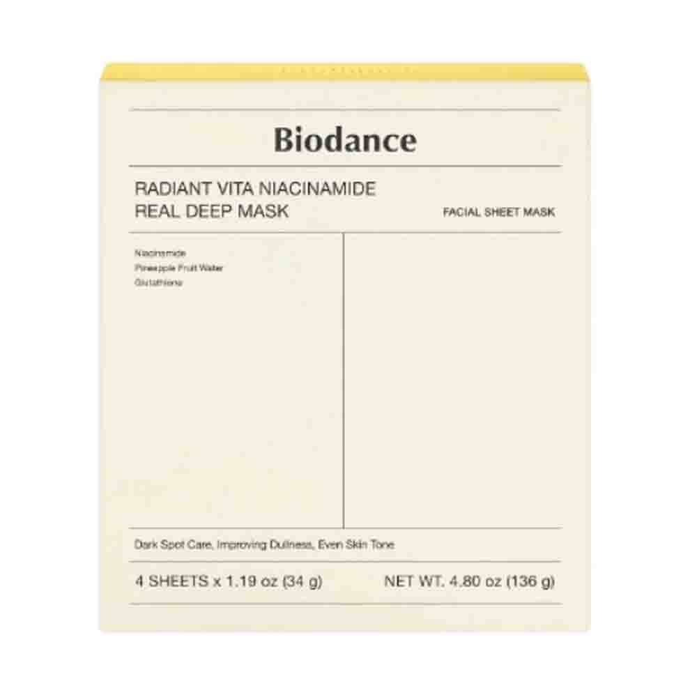 BIODANCE Radiant Vita Niacinamide Real Deep Mask Sheet 4Pcs