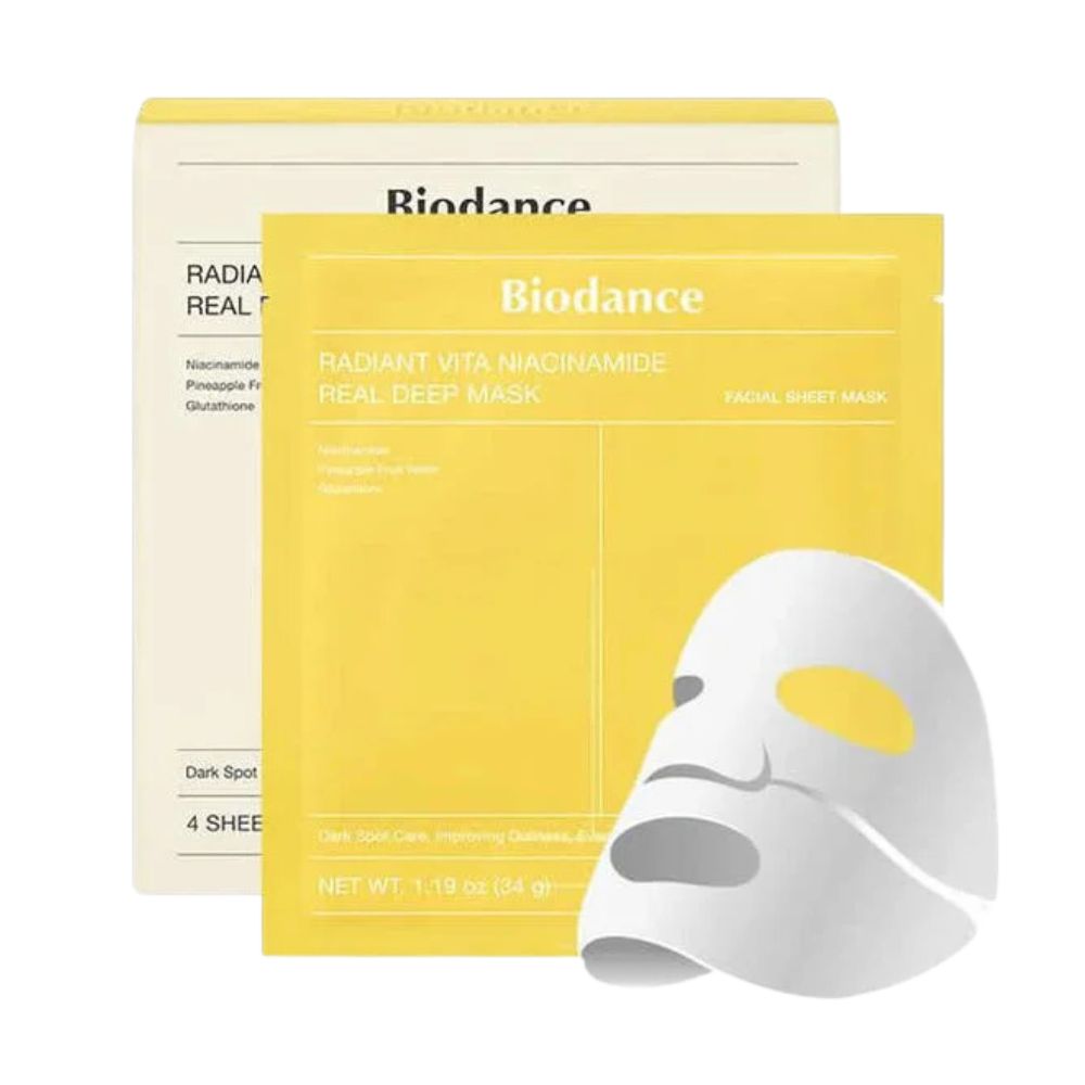 BIODANCE Radiant Vita Niacinamide Real Deep Mask Sheet 4Pcs