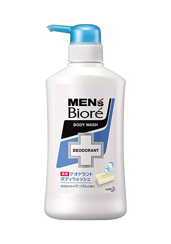 KAO Men's Biore Medicated Deodorant Body Wash, clean soap scent, body 440ml