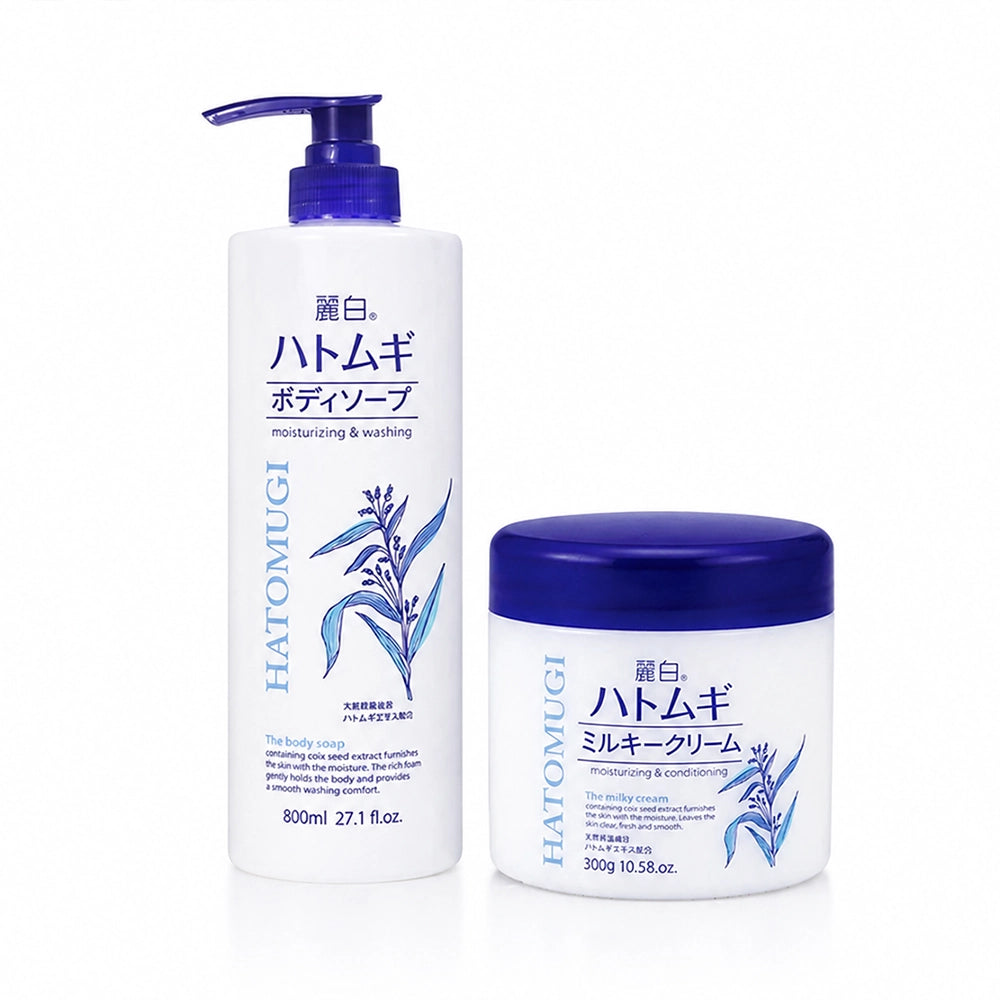 Hatomugi Body Care Set UK - Japanese Skincare Body Wash & Cream