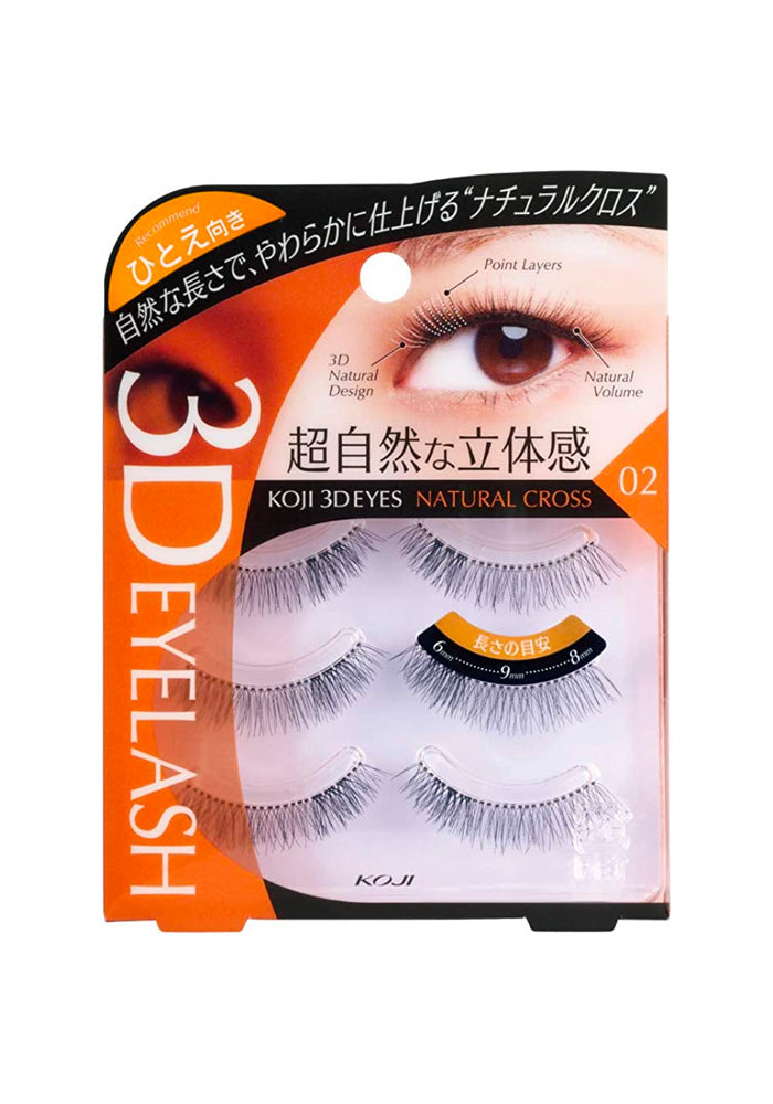 KOJI HONPO 3D Eyes False Eyelashes 02 Natural Cross