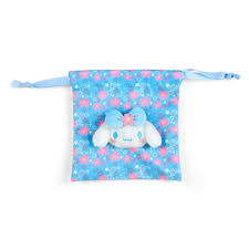 SANRIO Drawstring Pouch Cinnamoroll / Sakura Kimono / Blue