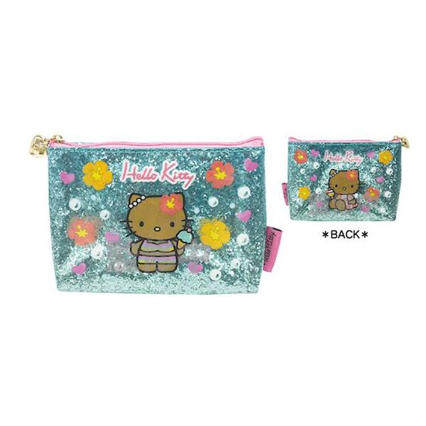 SANRIO Hello Kitty Glitter Pouch Suntanned