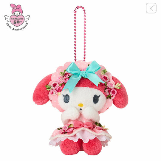 SANRIO Mascot Holder - My Melody : 50th Anniversary Flower Dress Pink